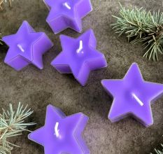 Handmade Lavender Star Clear Soy Wax Tealights 25 Pieces